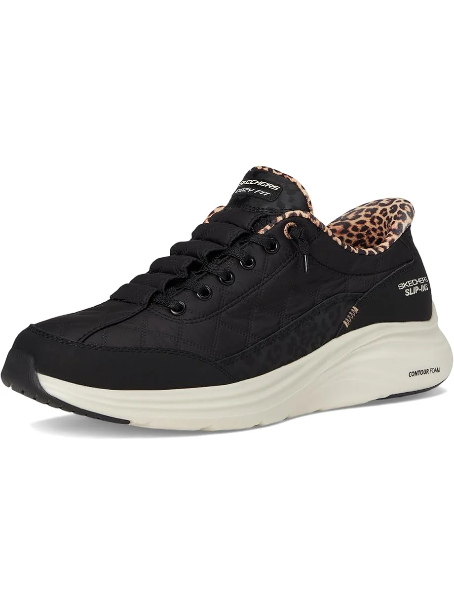 Женские кроссовки SKECHERS Contour Foam Cozy Fit Hands Free Slip-Ins Leopard Dream — изображение 7 из 7, черный