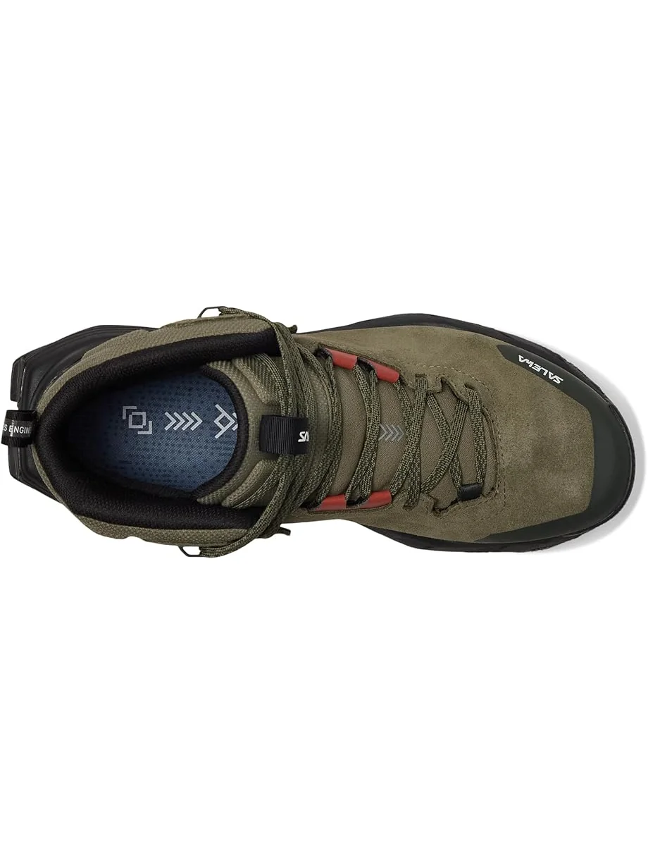 Женские треккинговые ботинки SALEWA Pedroc 2 Leather Mid PTX — изображение 2 из 7, зеленый/темный оливковый