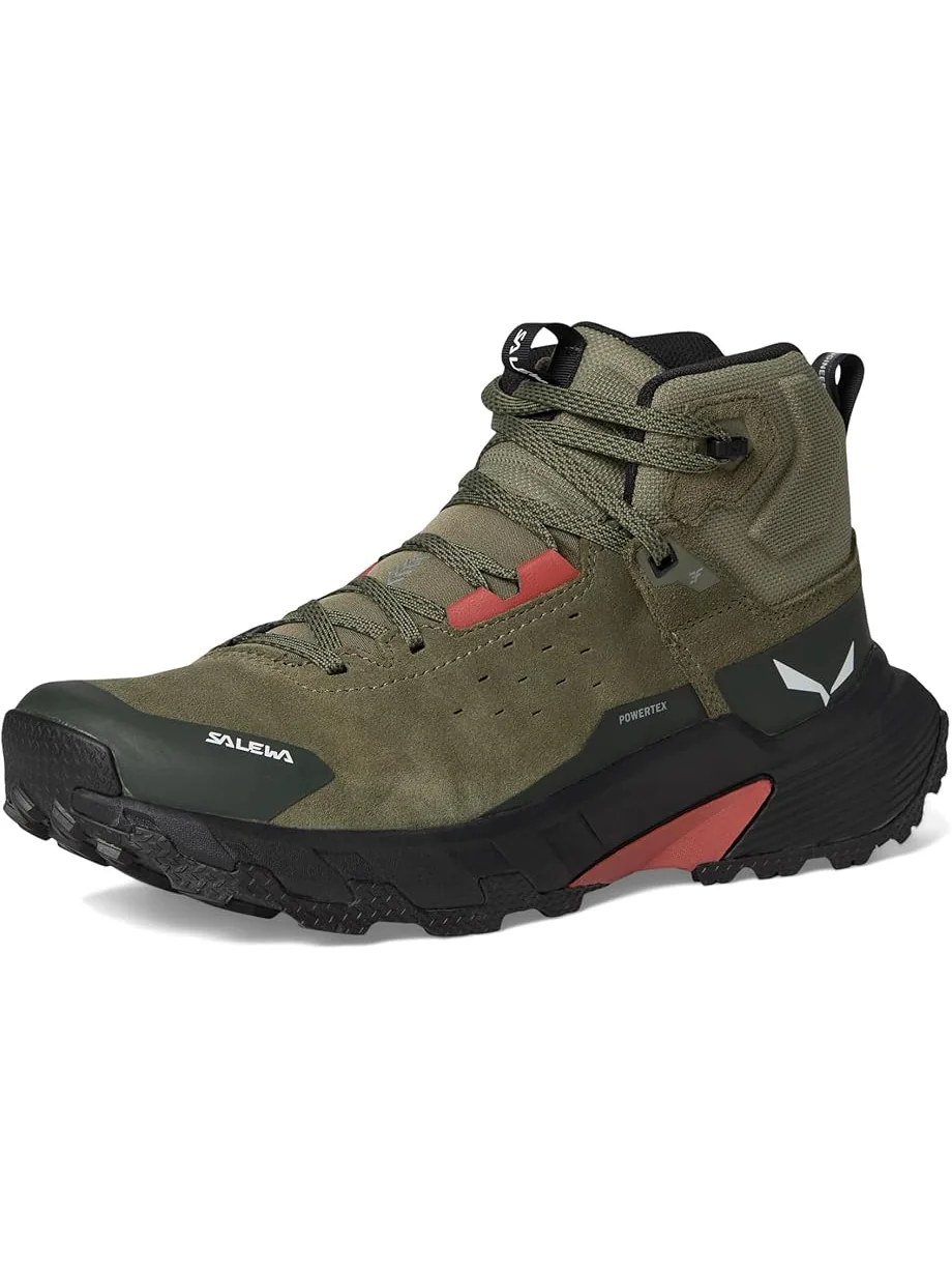 Женские треккинговые ботинки SALEWA Pedroc 2 Leather Mid PTX — изображение 7 из 7, зеленый/темный оливковый