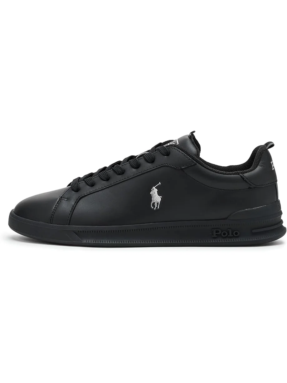 Мужские кеды Polo Ralph Lauren Heritage Court II Leather — изображение 4 из 7, черный/серебристый