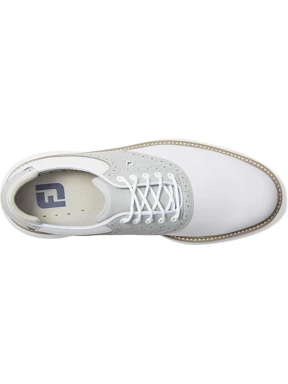 Мужские кроссовки для гольфа FootJoy Traditions предыдущего сезона — изображение 2 из 7, белый/серый/белый