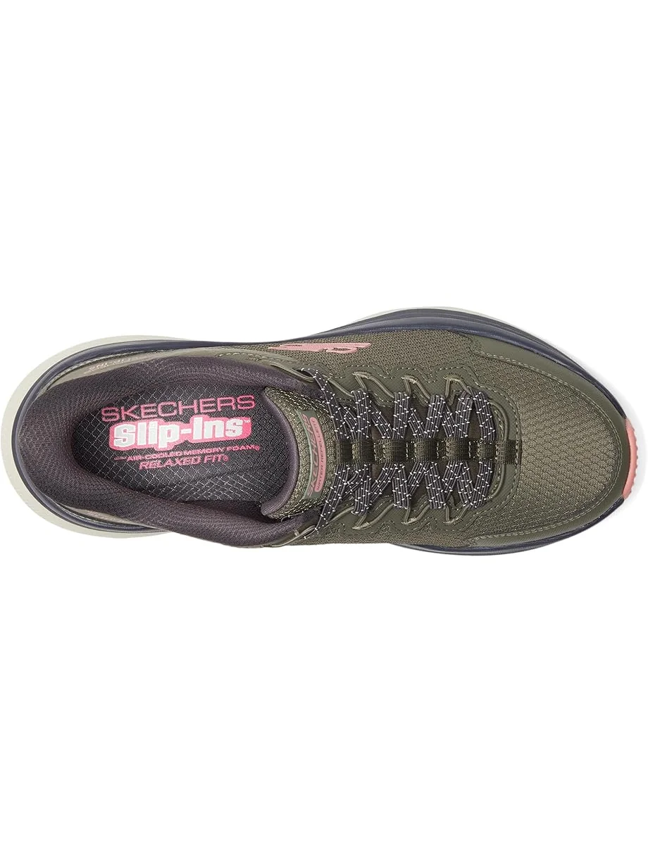 Женские кроссовки SKECHERS Max Cushioning Zirrus Hands Free Slip-Ins — изображение 2 из 7, оливковый розовый