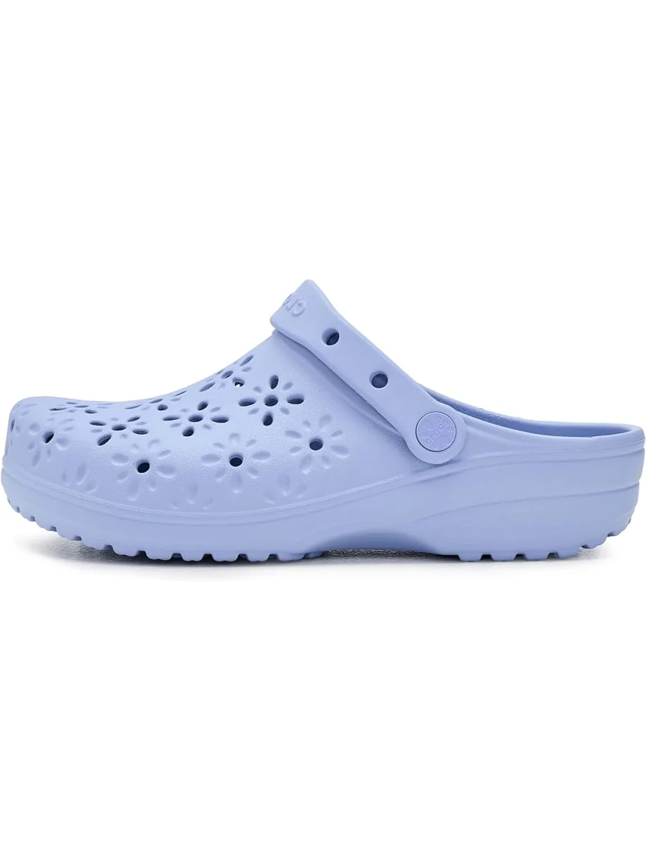 Унисекс клоги Crocs Classic с цветочным ажурным дизайном — изображение 4 из 7, синий