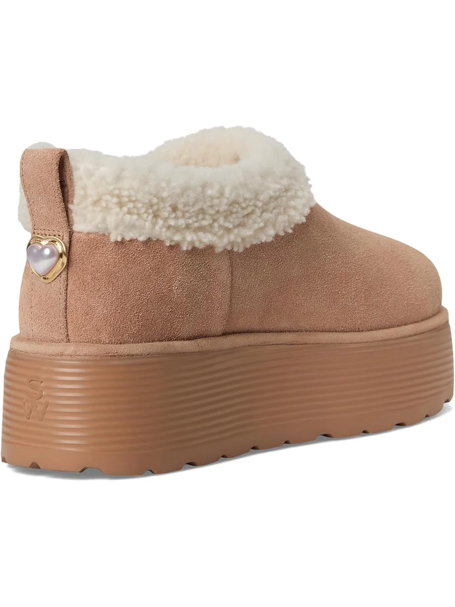 Женские клоги Stuart Weitzman Socharming Shearling Flatform — изображение 5 из 7, кремовый