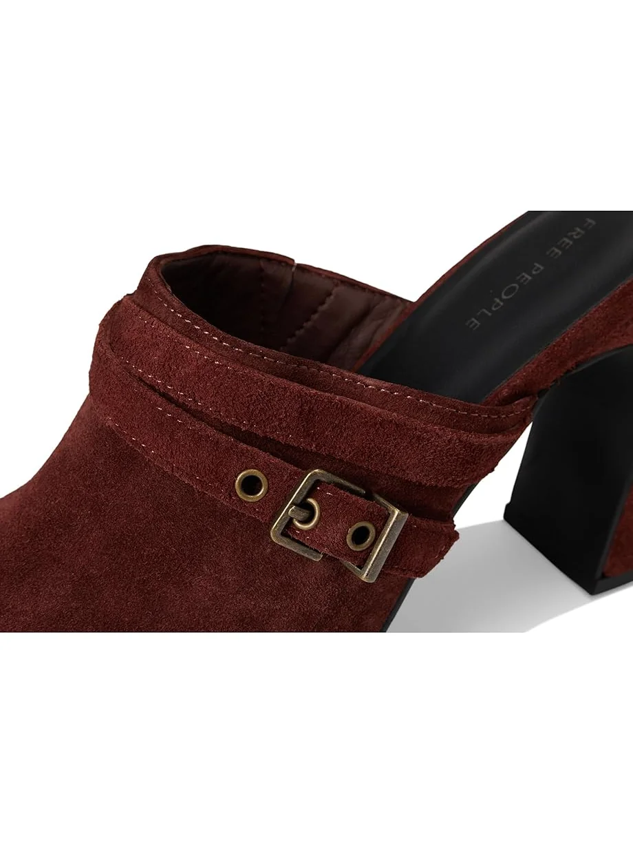 Женские сабо Free People Date Night на каблуке, Port Royale Suede — изображение 6 из 7, портовый