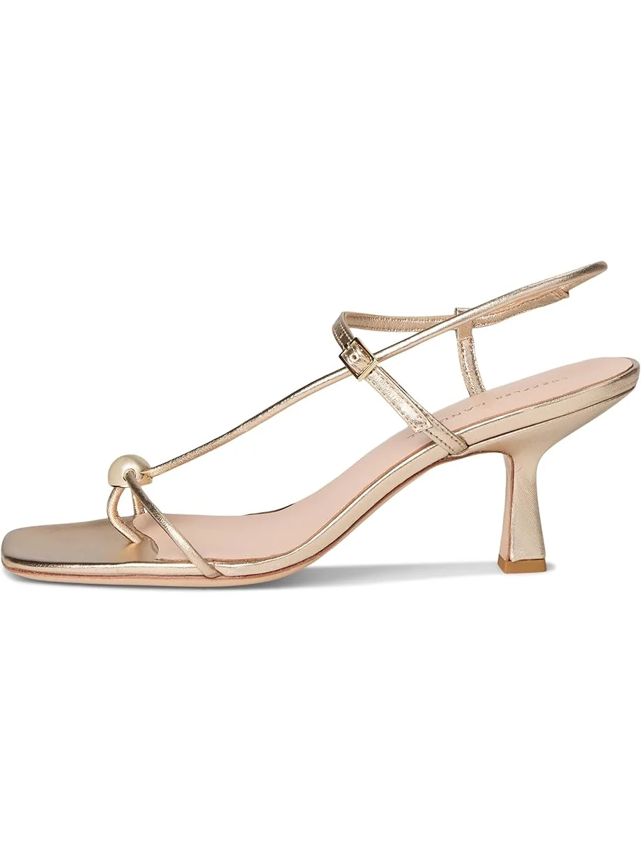 Женские босоножки на среднем каблуке Loeffler Randall Triana с ремешками — изображение 4 из 7, шампань