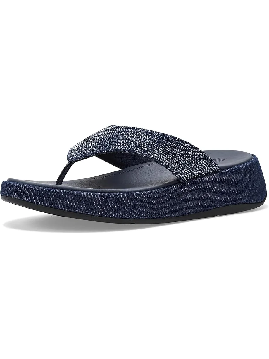 Женские сандалии FitFlop F Mode Toe Post Denim And Hotfix — изображение 1 из 7, темный джинсовый синий