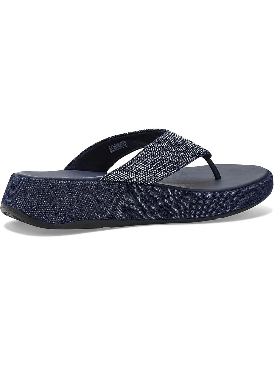 Женские сандалии FitFlop F Mode Toe Post Denim And Hotfix — изображение 3 из 7, темный джинсовый синий