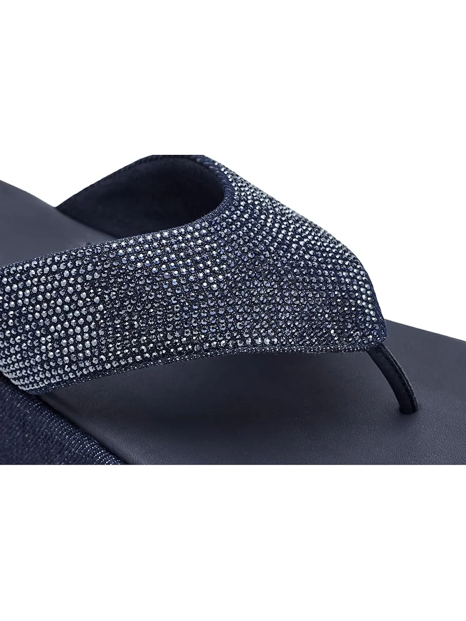 Женские сандалии FitFlop F Mode Toe Post Denim And Hotfix — изображение 6 из 7, темный джинсовый синий