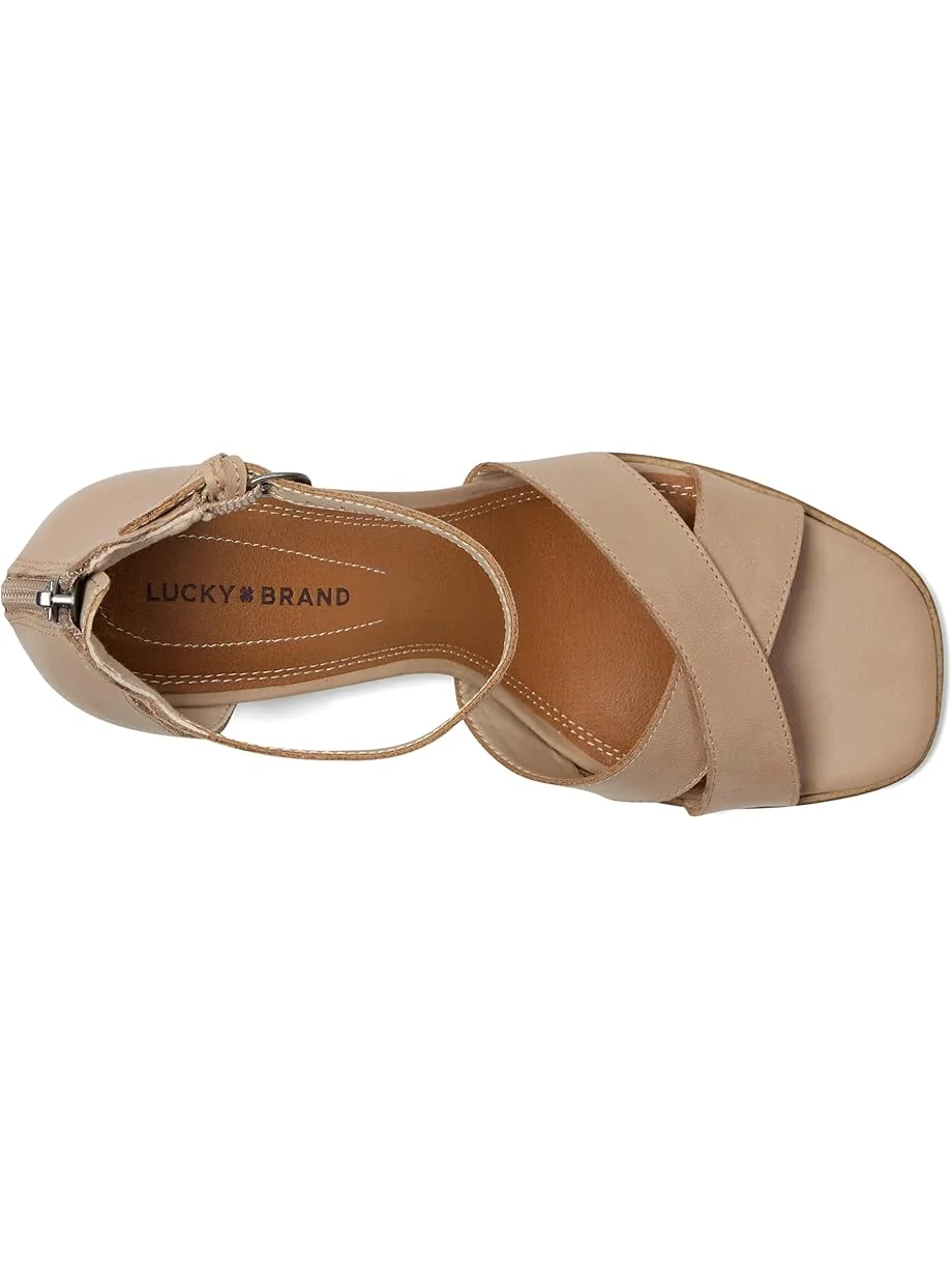 Женские босоножки на высоком каблуке Lucky Brand Herrika Cross Band — изображение 2 из 7, серый