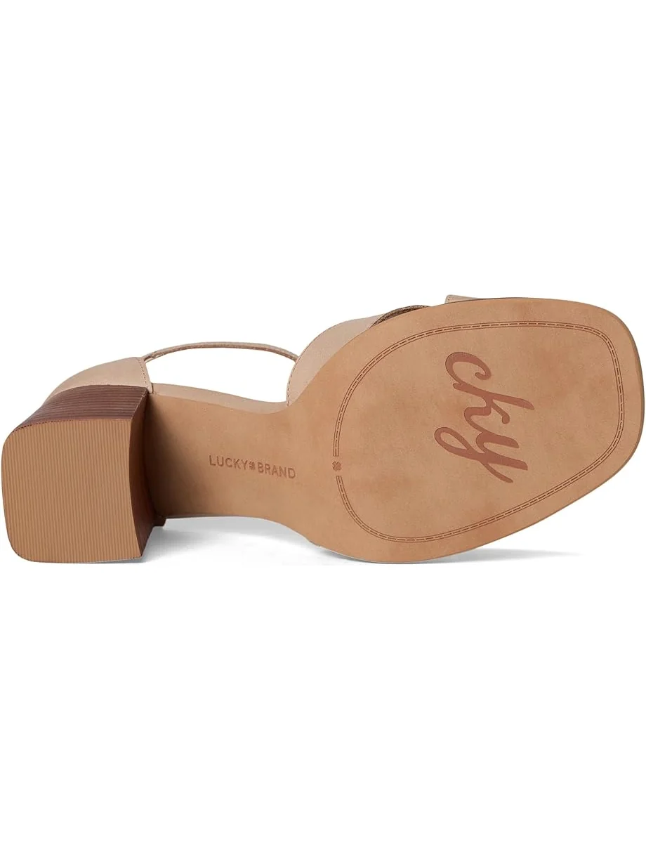 Женские босоножки на высоком каблуке Lucky Brand Herrika Cross Band — изображение 3 из 7, серый