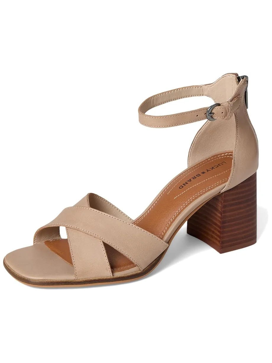 Женские босоножки на высоком каблуке Lucky Brand Herrika Cross Band — изображение 7 из 7, серый