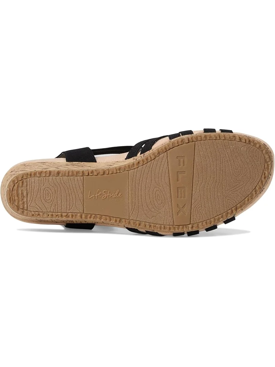 Женские босоножки на танкетке LifeStride Mallory Strappy Wedge — изображение 3 из 7, черный