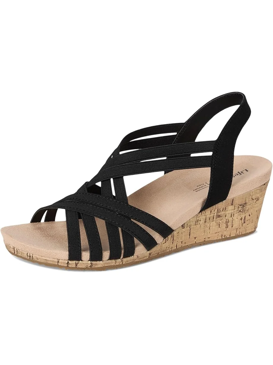 Женские босоножки на танкетке LifeStride Mallory Strappy Wedge — изображение 7 из 7, черный