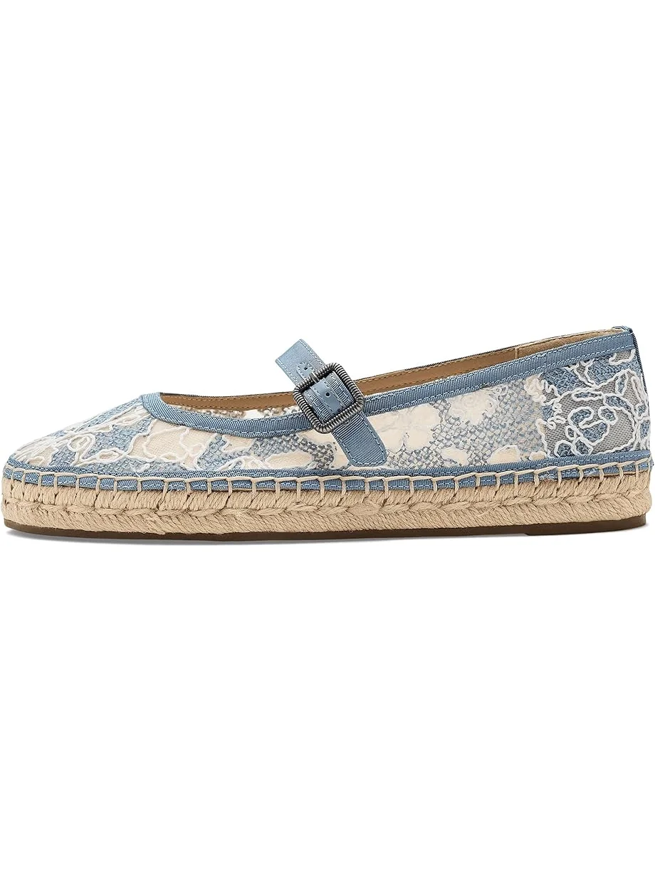 Женские босоножки на каблуке Lucky Brand Orlyna Floral Lace — изображение 4 из 7, синий/синий