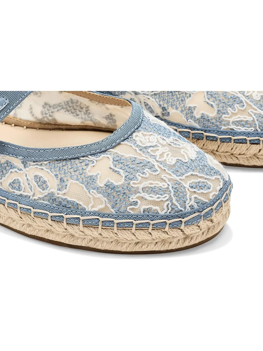 Женские босоножки на каблуке Lucky Brand Orlyna Floral Lace — изображение 6 из 7, синий/синий