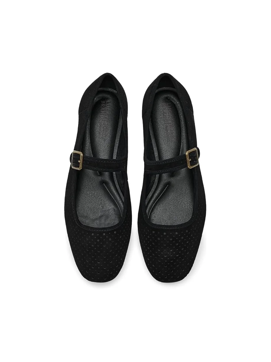 Женские балетки Lucky Brand Tannyr Perforated — изображение 2 из 6, черный