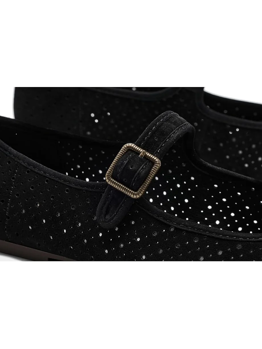 Женские балетки Lucky Brand Tannyr Perforated — изображение 5 из 6, черный