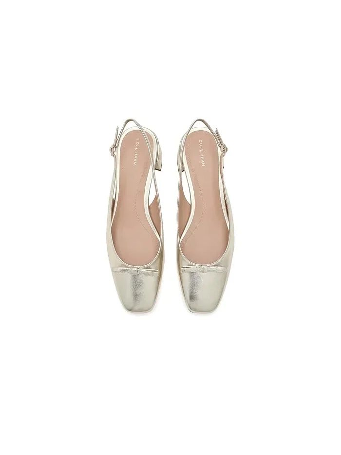 Туфли на каблуке Patsy Bow Slingback Cole Haan — изображение 2 из 4, золотистый
