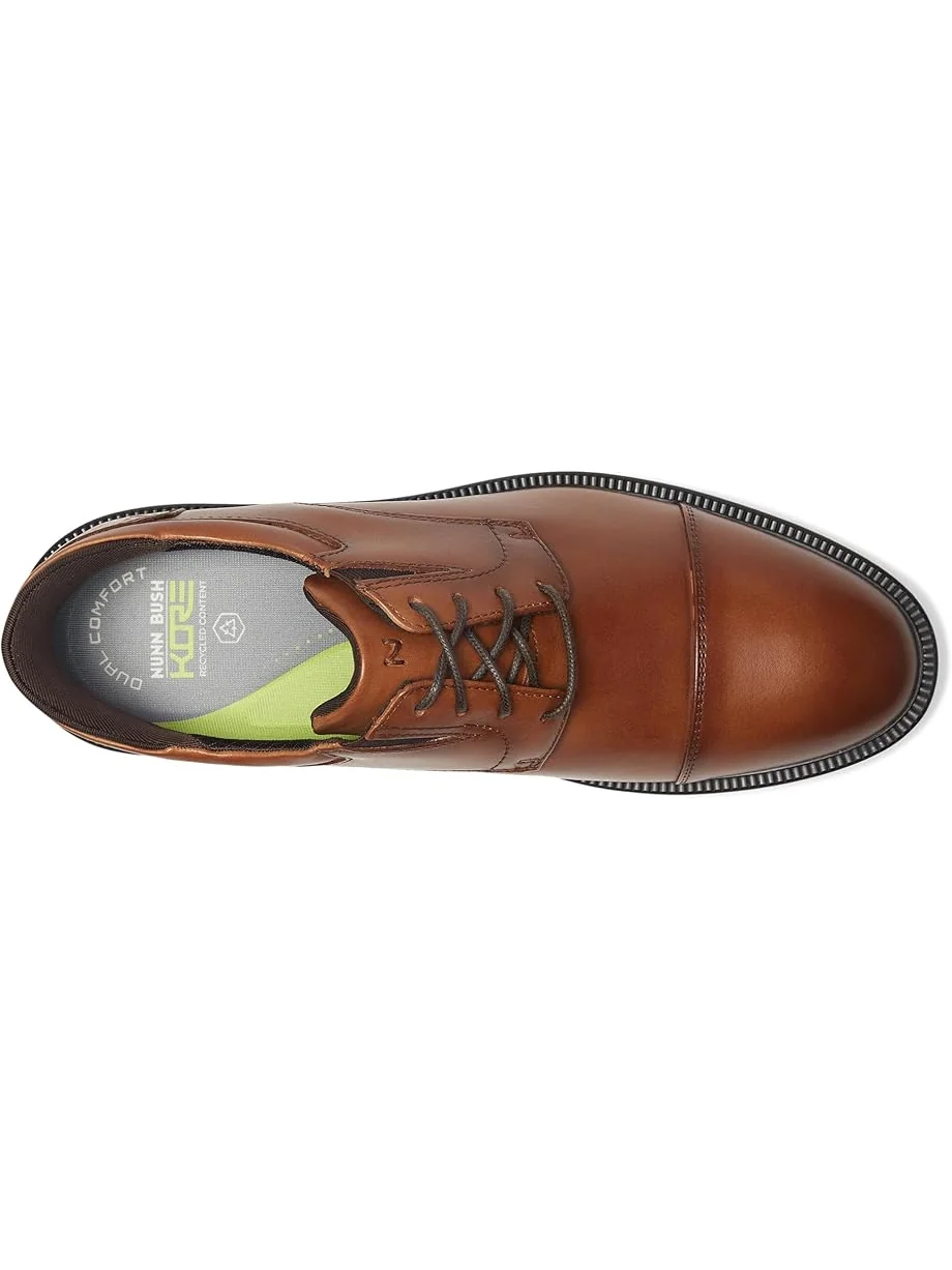 Мужские оксфорды Nunn Bush Kore Icon Cap Toe Oxford Easy-On Easy-Off Dress Casual — изображение 2 из 7, коричневый