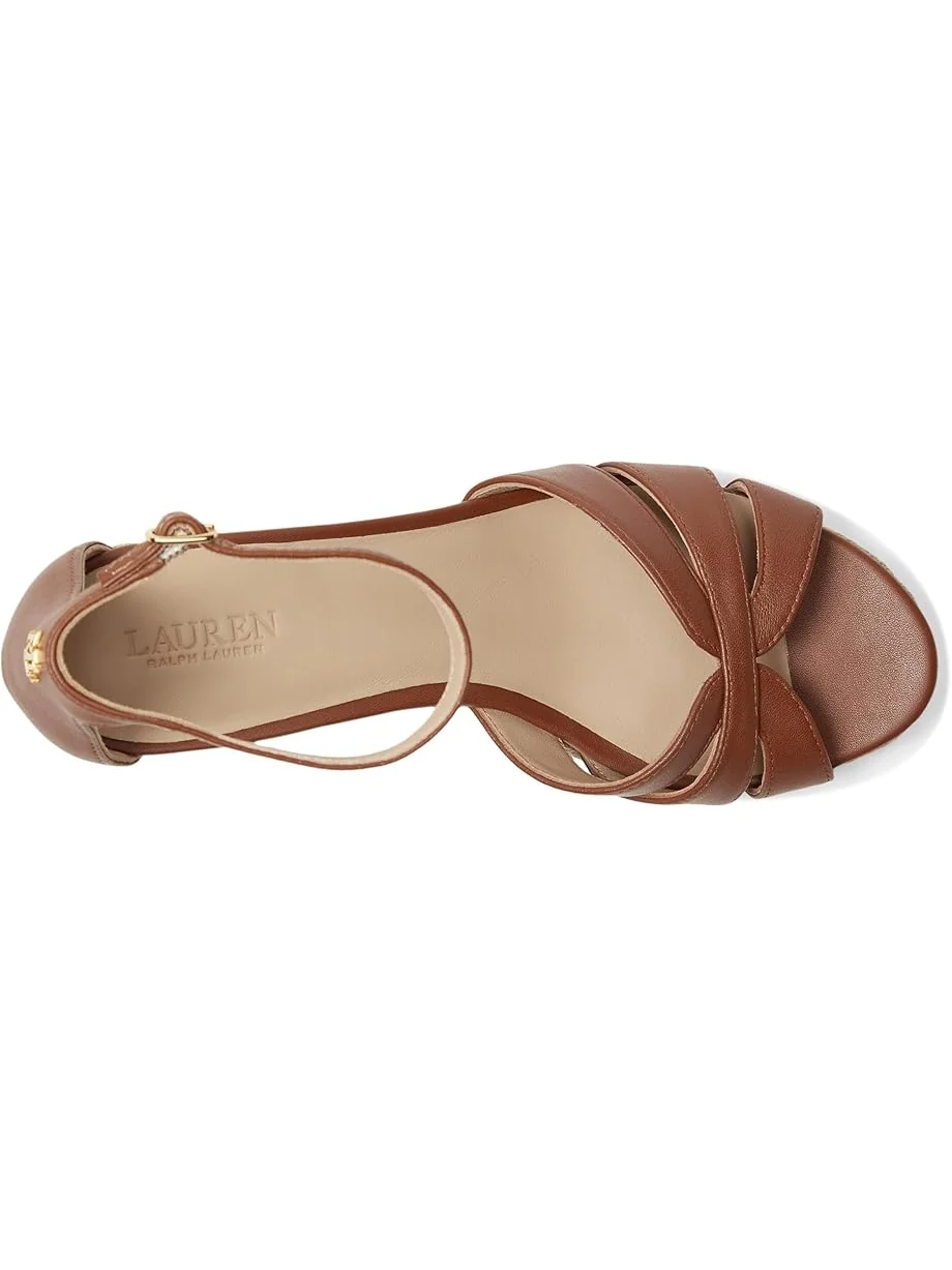 Женские туфли-эспадрильи на каблуке Lauren Ralph Lauren Nellie Nappa Leather — изображение 2 из 7, бежевый