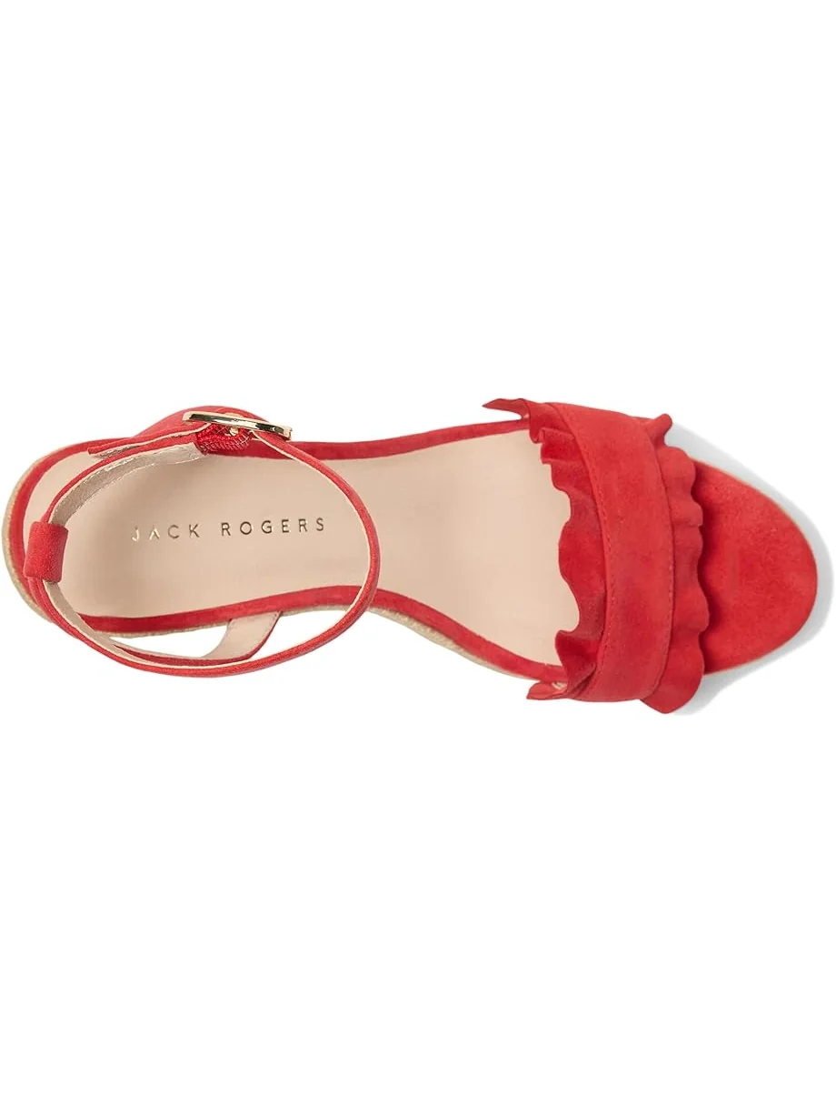 Женские босоножки Jack Rogers Rozette Ruffle Wedge - Suede — изображение 2 из 7, красный