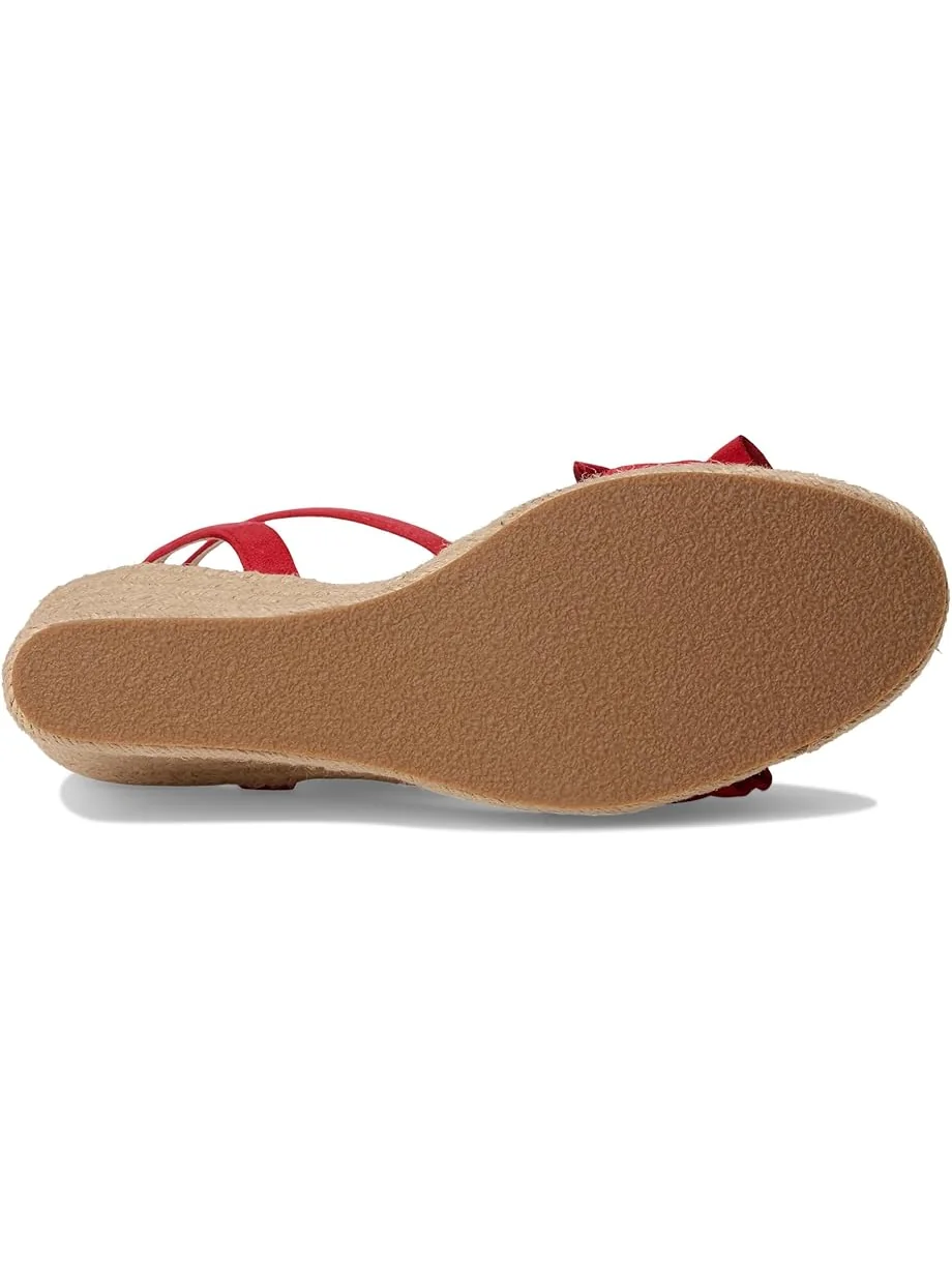Женские босоножки Jack Rogers Rozette Ruffle Wedge - Suede — изображение 3 из 7, красный