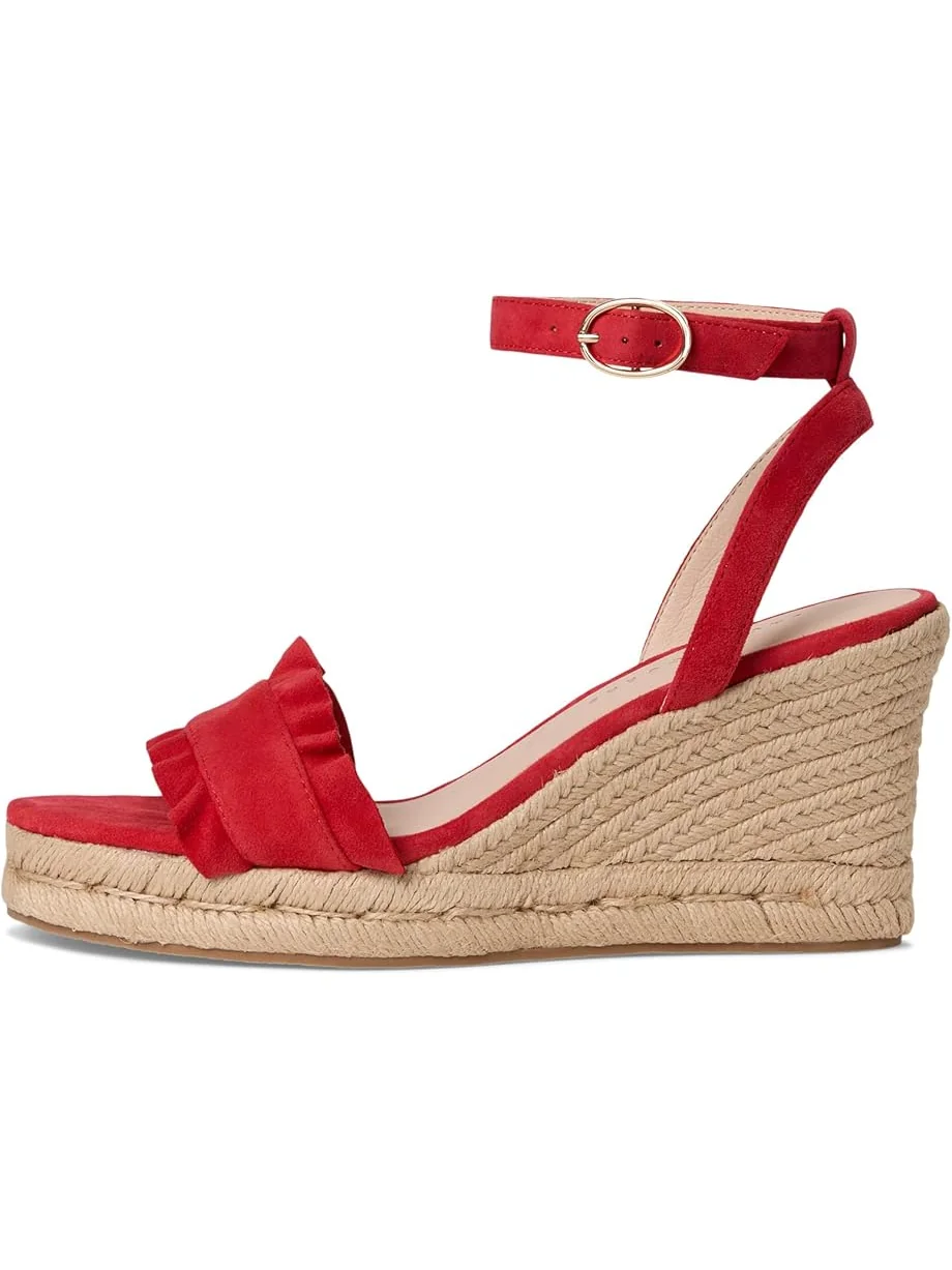 Женские босоножки Jack Rogers Rozette Ruffle Wedge - Suede — изображение 4 из 7, красный