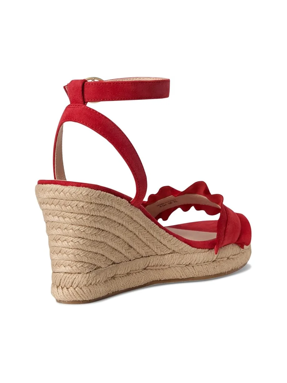Женские босоножки Jack Rogers Rozette Ruffle Wedge - Suede — изображение 5 из 7, красный