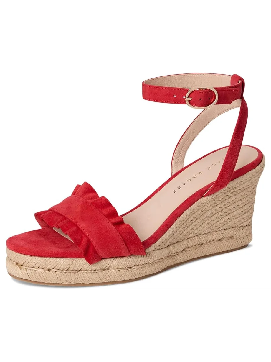 Женские босоножки Jack Rogers Rozette Ruffle Wedge - Suede — изображение 7 из 7, красный