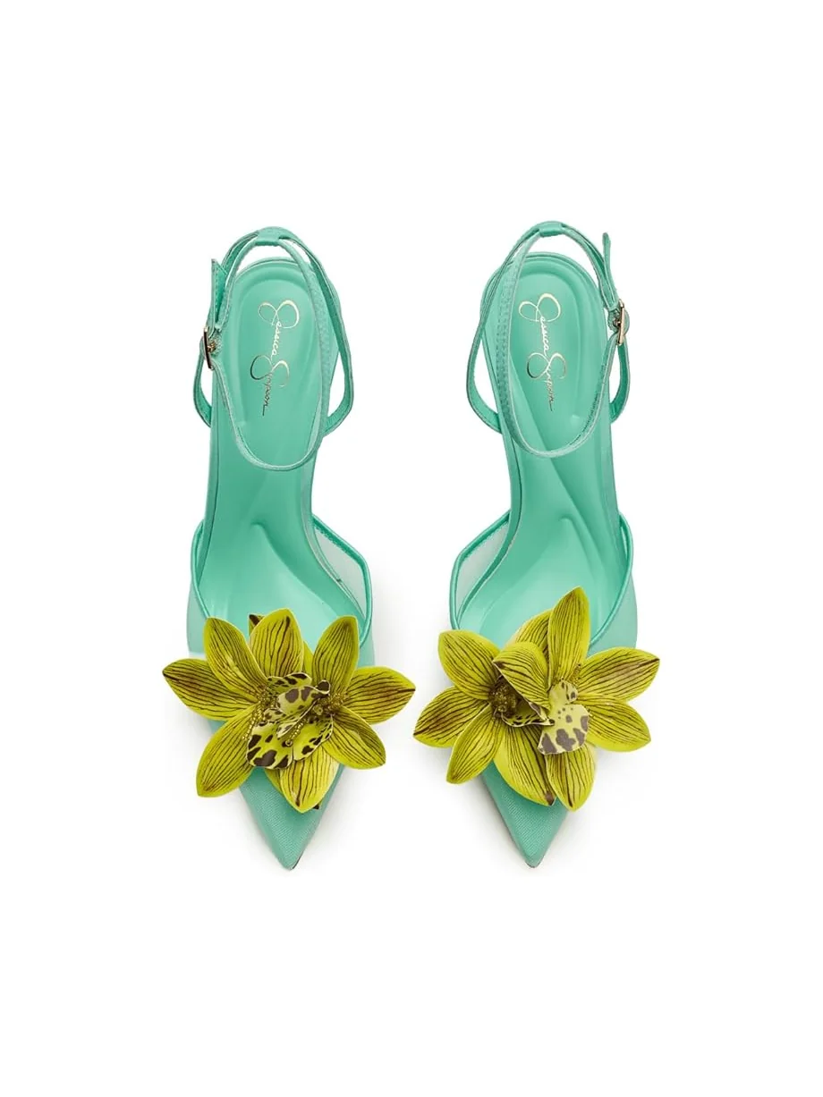 Женские туфли на высоком каблуке Jessica Simpson Vilyria 3D Floral Embellished — изображение 2 из 7, морская пена
