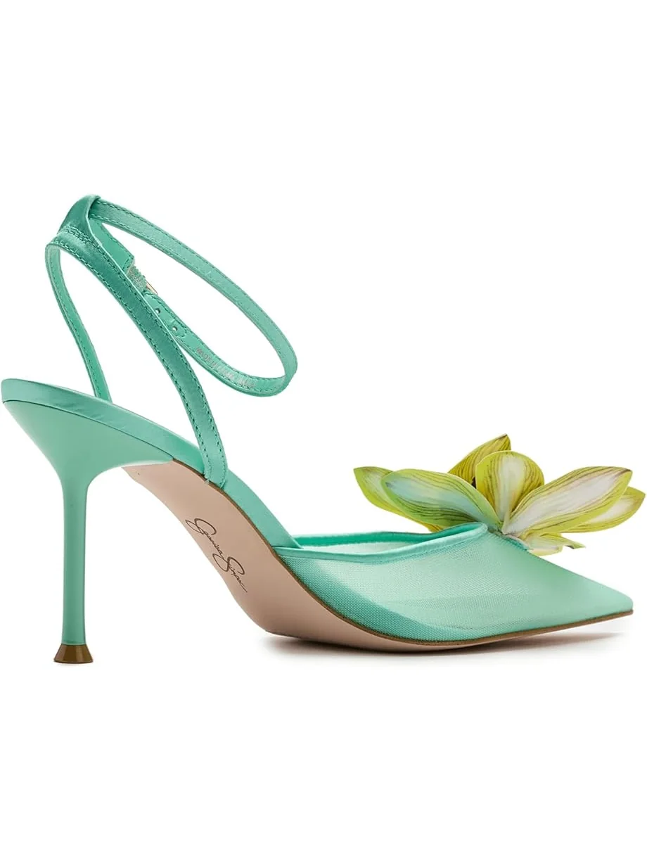 Женские туфли на высоком каблуке Jessica Simpson Vilyria 3D Floral Embellished — изображение 3 из 7, морская пена