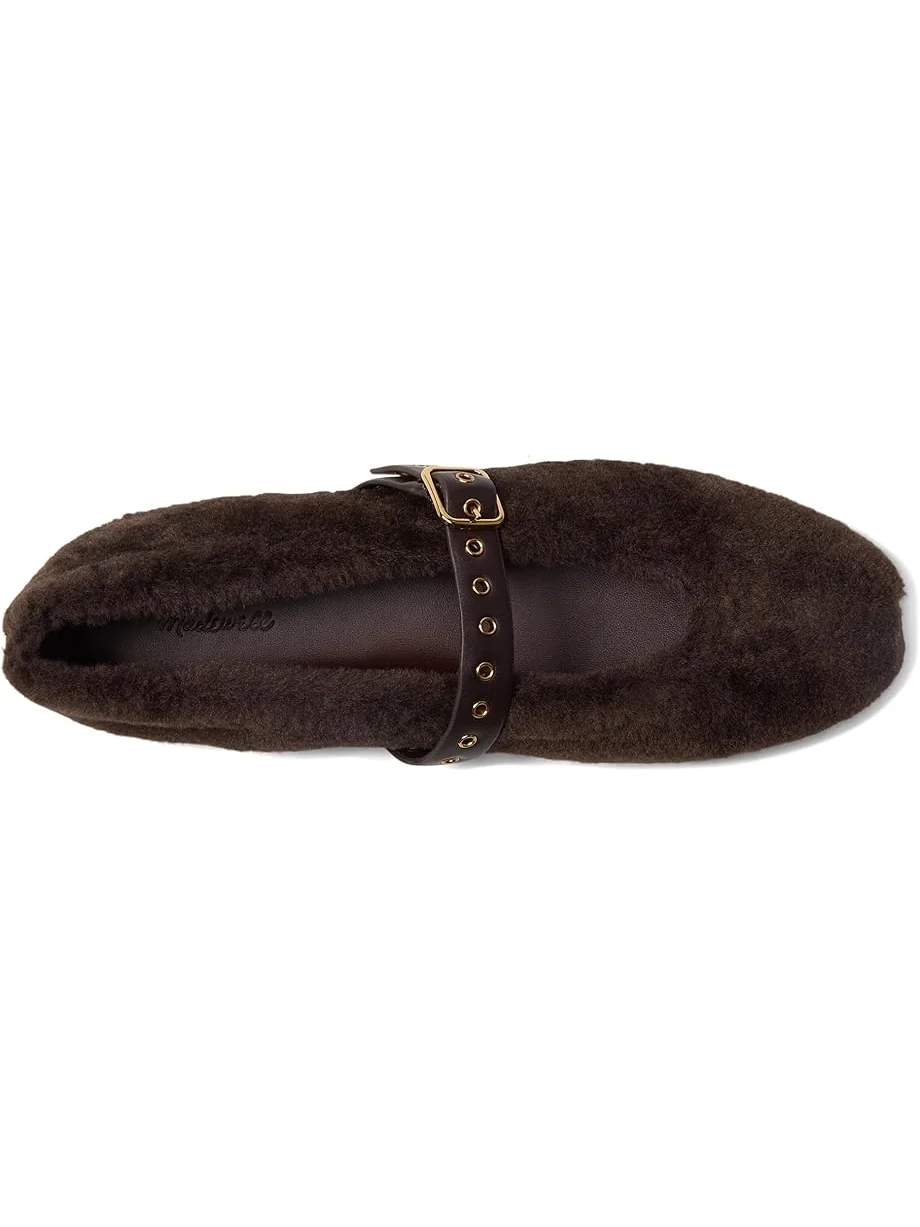 Женские балетки Madewell Remy Mary Jane - Teddy — изображение 2 из 7, кофейный