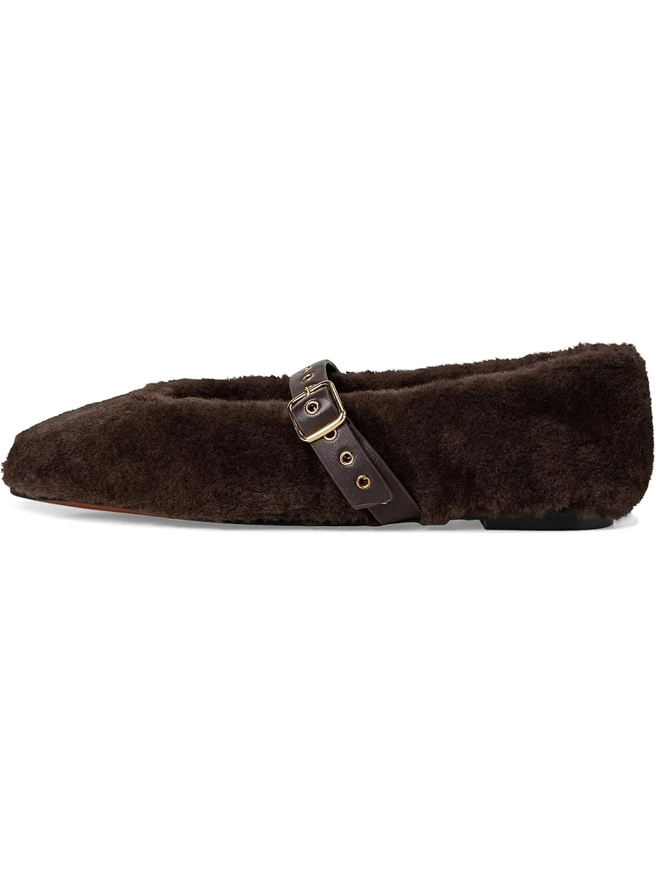 Женские балетки Madewell Remy Mary Jane - Teddy — изображение 4 из 7, кофейный