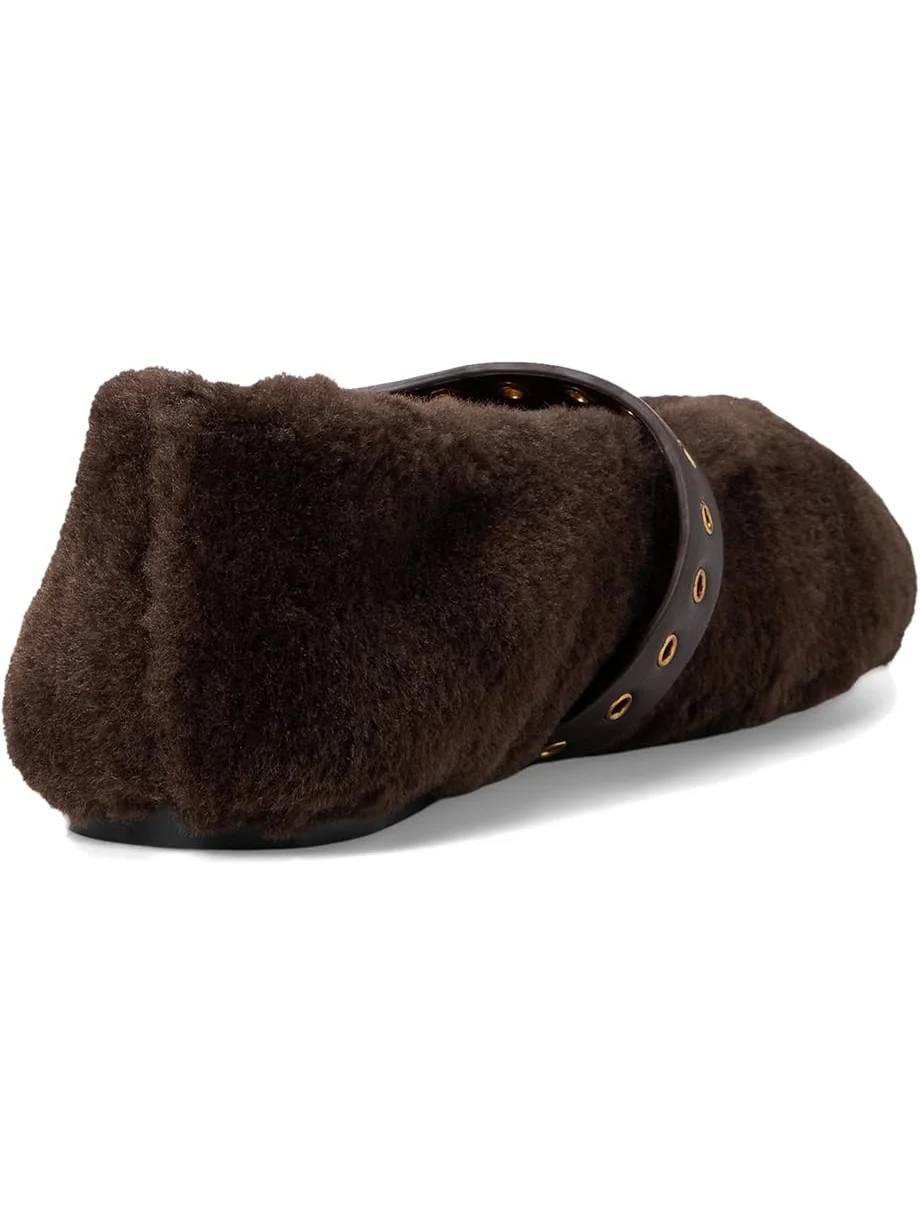 Женские балетки Madewell Remy Mary Jane - Teddy — изображение 5 из 7, кофейный
