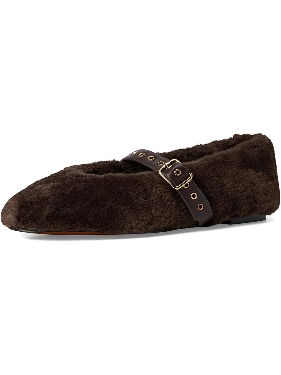 Женские балетки Madewell Remy Mary Jane - Teddy — изображение 7 из 7, кофейный