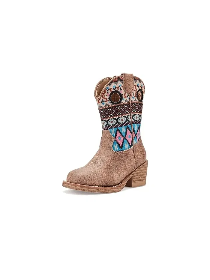 Ботинки с квадратным носком Willow Aztec Roper Kids — изображение 1 из 4, бежевый