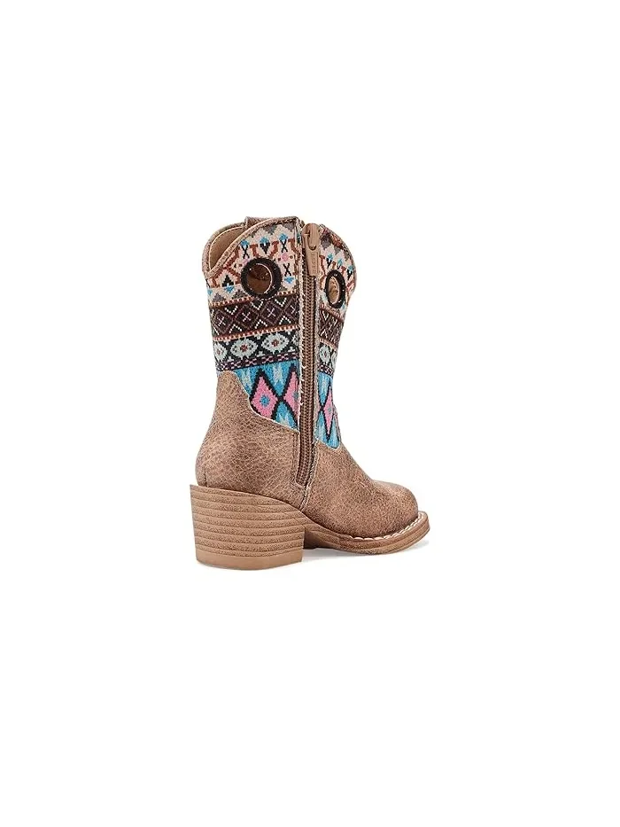 Ботинки с квадратным носком Willow Aztec Roper Kids — изображение 3 из 4, бежевый