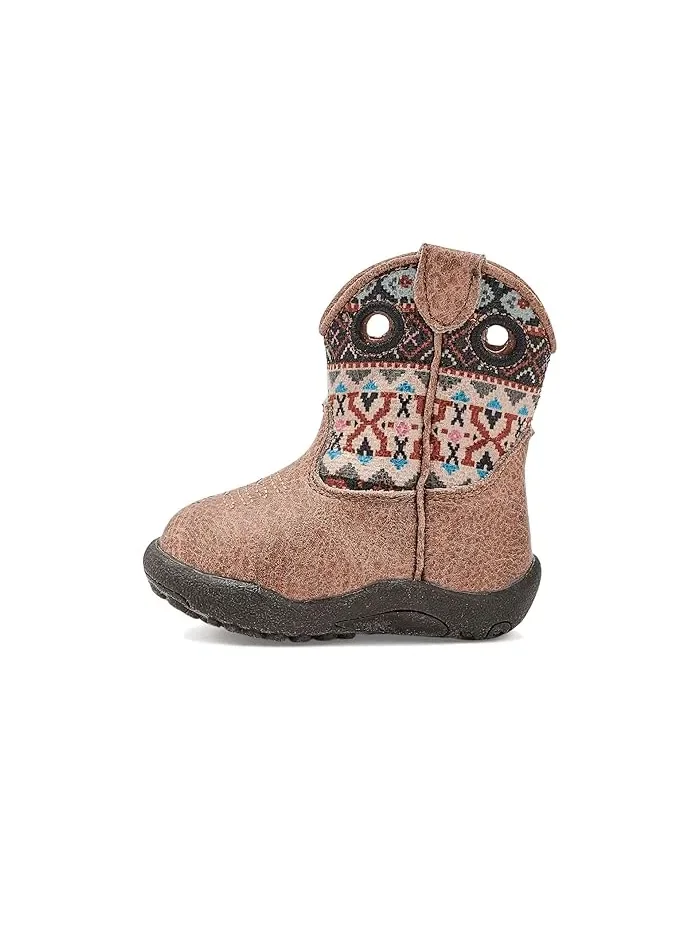 Ботинки с принтом Aztec Cowbaby Willow Aztec Roper Kids — изображение 4 из 4, бежевый