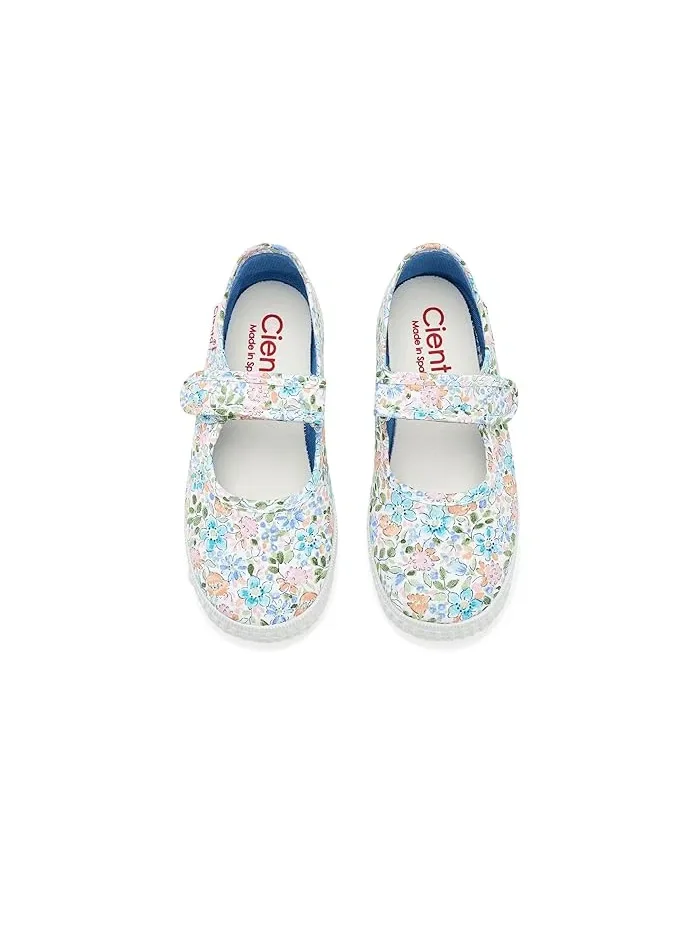 Кроссовки с цветочным принтом 56087 Cienta Kids Shoes — изображение 2 из 4, джинсовый синий