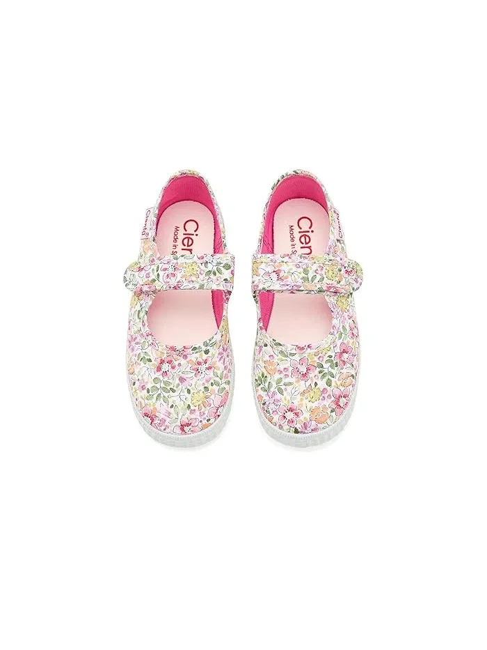Кеды с цветочным принтом 56087 Cienta Kids Shoes — изображение 2 из 4, розовый