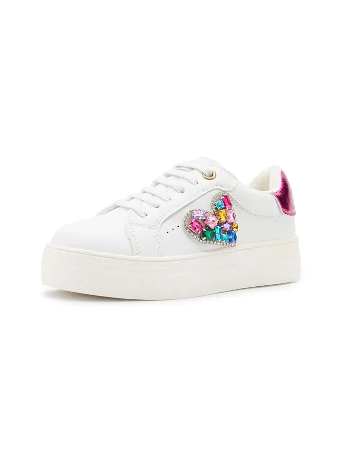 Кроссовки с металлическим сердечком Mini Laney Love Heart Kurt Geiger London Kids — белый