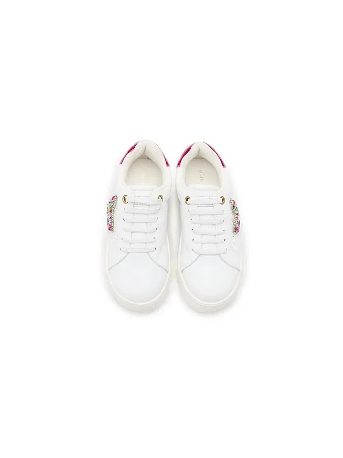 Кроссовки с металлическим сердечком Mini Laney Love Heart Kurt Geiger London Kids — изображение 2 из 4, белый