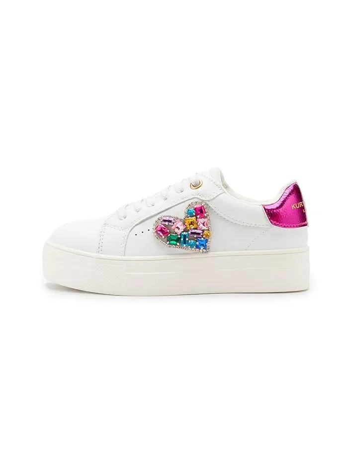 Кроссовки с металлическим сердечком Mini Laney Love Heart Kurt Geiger London Kids — изображение 4 из 4, белый