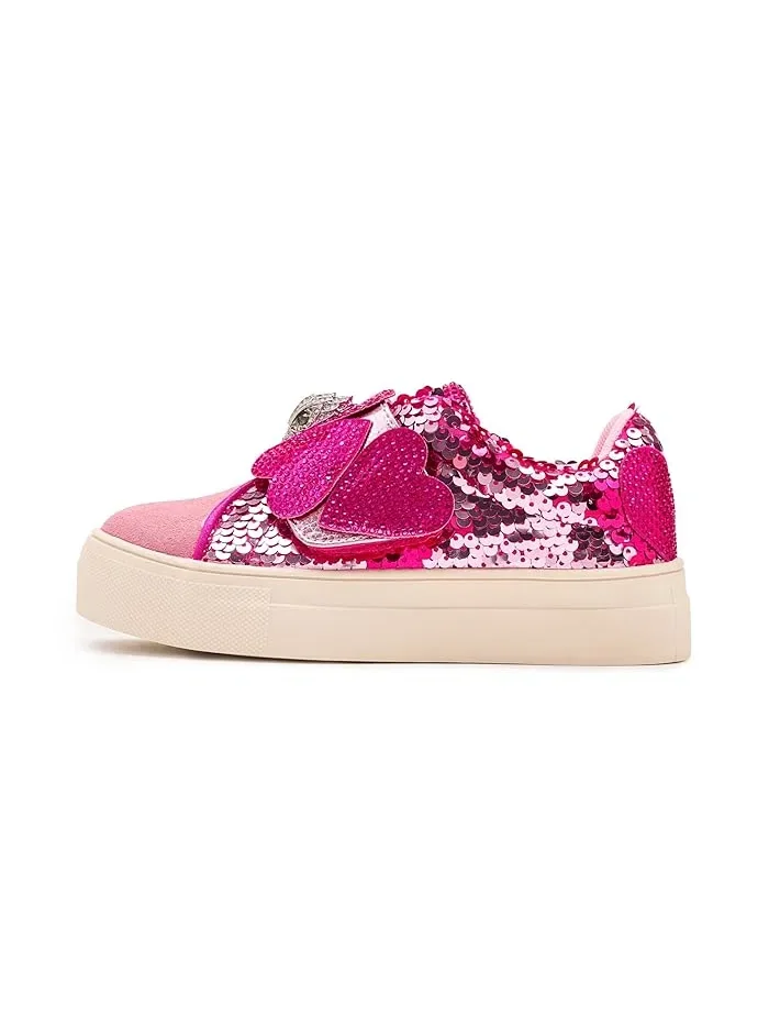 Кроссовки с блестками и бабочками Mini Laney Heart Strap Kurt Geiger London Kids — изображение 4 из 4, розовый