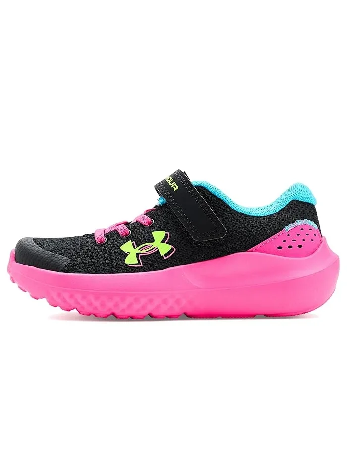 Кроссовки детские Pre School Surge 4 Alternate Closure Under Armour Kids — изображение 4 из 4, черный/синий/зеленый