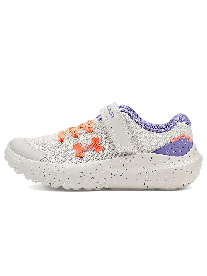 Кроссовки детские Pre School Surge 4 Alternate Closure Under Armour Kids — изображение 4 из 4, белый/фиолетовый