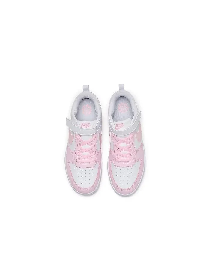 Кроссовки Nike Kids Court Borough Low Recraft — изображение 2 из 4, белый/розовый