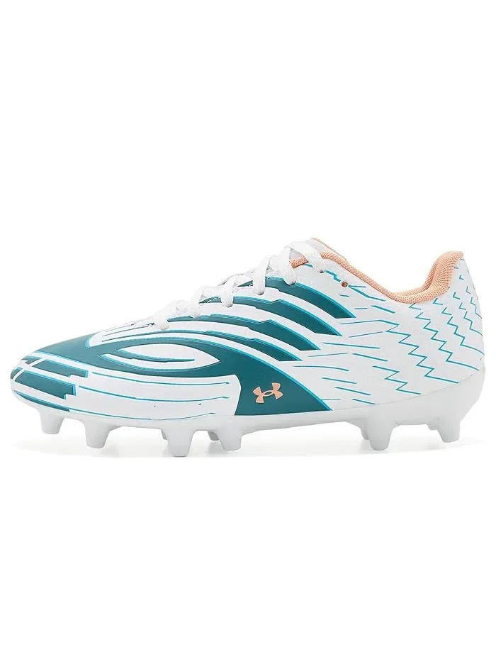 Кроссовки футбольные Mach 1 Select Jr. Under Armour Kids — изображение 4 из 4, белый/синий/оранжевый