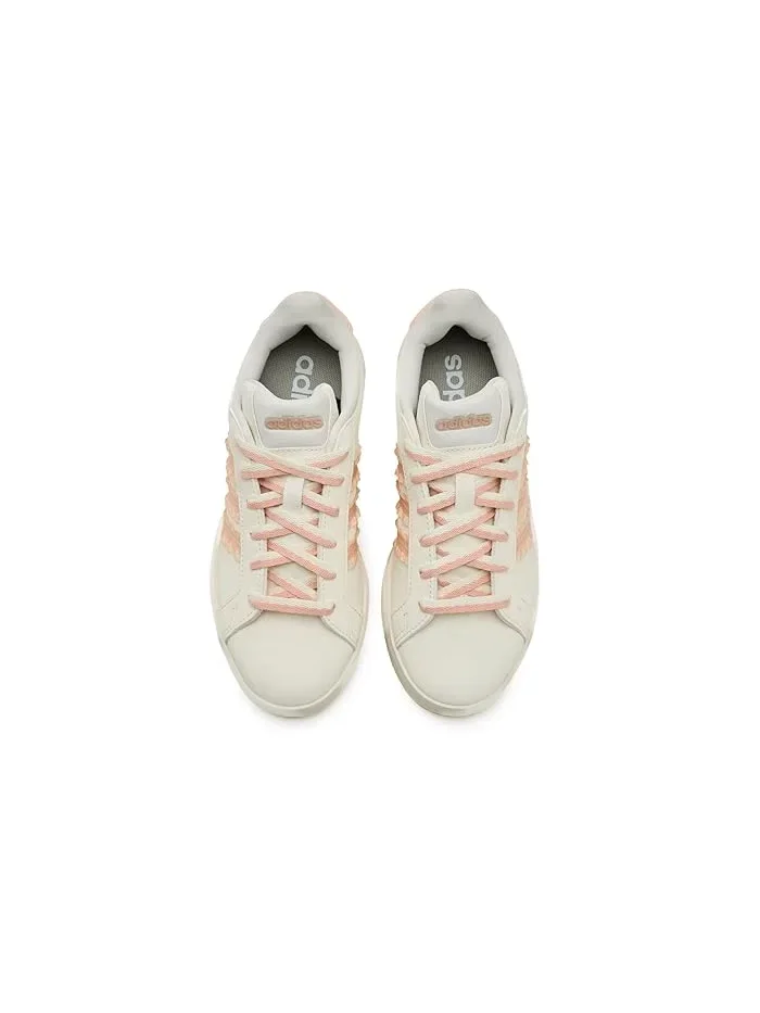 Кроссовки на шнуровке Grand Court 3.0 Adidas — изображение 2 из 4, белый/розовый